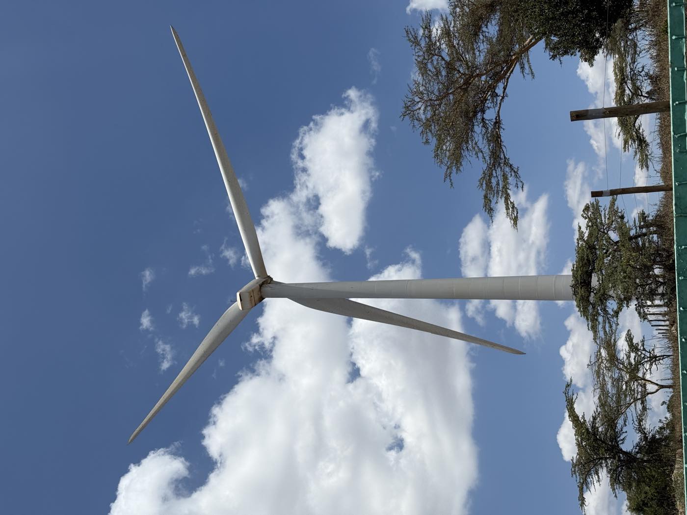 A wind turbine at Kipeto wind farm in Kajiado County